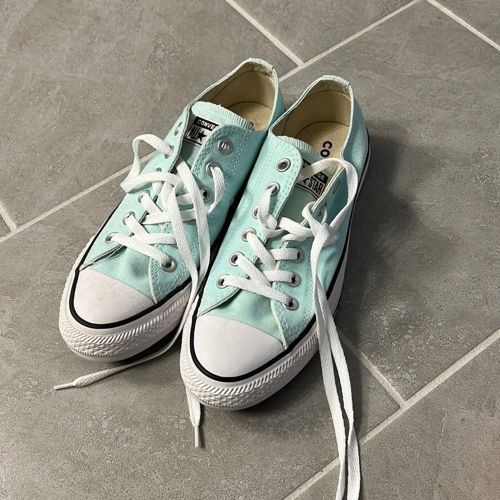 Teal Light Blue Converse All Star Low Rise